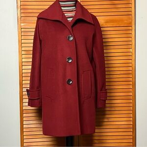Jones New York Burgundy Wool Blend Coat